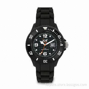 Plastic Case Wristwatch for Men, with Calendar and Unidirectional Bezel Function